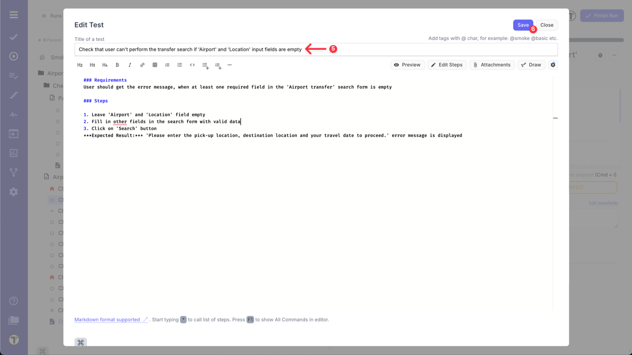 Testomat.io - test case history